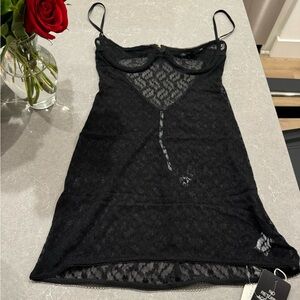 Are You Am I Black Lace Dress